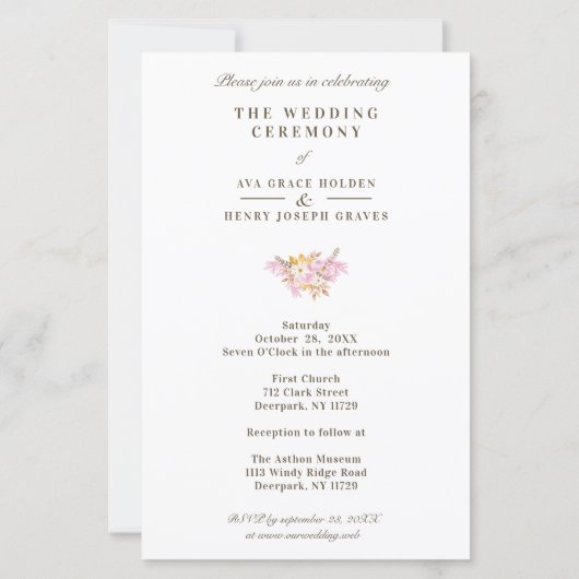 Budget Wedding Pink Flowers & Branches Bouquet (Achterkant)