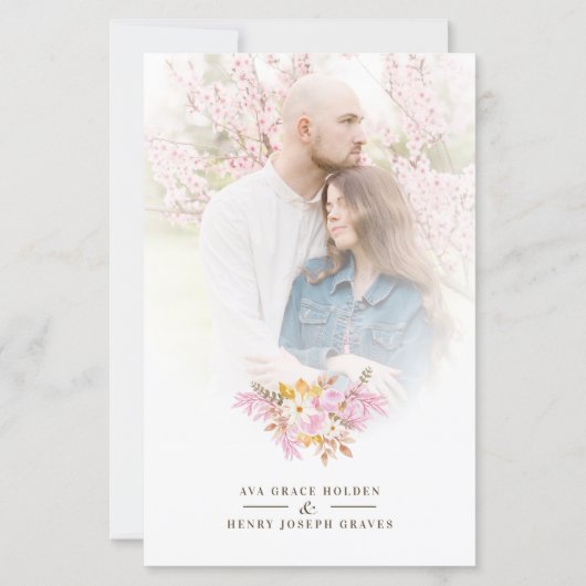 Budget Wedding Pink Flowers & Branches Bouquet (Voorkant)