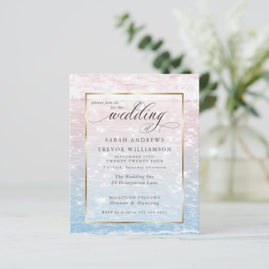 Budget Wedding Pink Shimmering Ocean Waters (Staand voorkant)