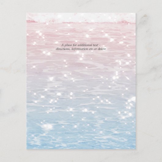 Budget Wedding Pink Shimmering Ocean Waters (Achterkant)