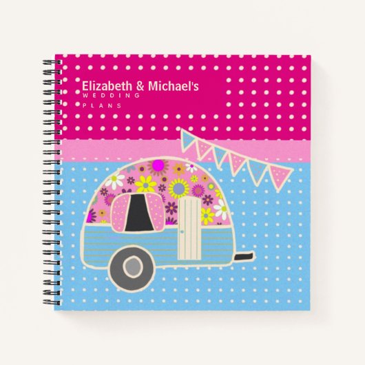 Budget Wedding Planner - Aangepaste Trendy Modern Notitieboek (Voorkant)