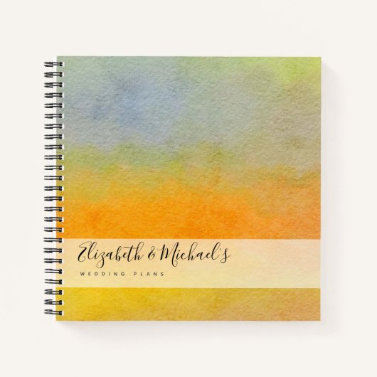 Budget Wedding Planner - Aangepaste Trendy Modern Notitieboek (Voorkant)