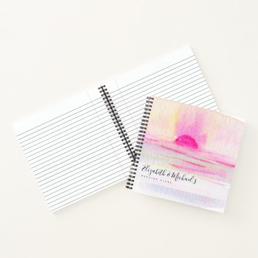 Budget Wedding Planner - Aangepaste Trendy Modern Notitieboek (Binnen)