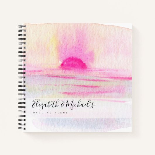 Budget Wedding Planner - Aangepaste Trendy Modern Notitieboek (Voorkant)