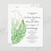 Budget Wedding Program kaart. (Voorkant / Achterkant)