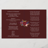 Budget Wedding Programme Burgundy Blue Rozen Flowe (Achterkant)