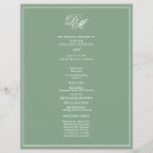 Budget Wedding Programme in Basil Green Flyer (Voorkant)