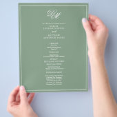 Budget Wedding Programme in Basil Green Flyer (Hand)
