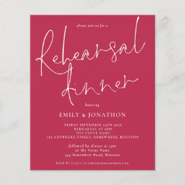 Budget Wedding Rehearsal Dinner Magenta nodigt uit