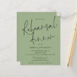 Budget Wedding Rehearsal Dinner Sage Green Invite<br><div class="desc">Een alternatief voor een budget van 4, 5 x 5, 6-inch halfglanzend gewicht van 110 lbs, dat even dik is als een briefkaart (maar niet geschikt om als briefkaart te worden gebruikt). GEEF NOTA ER ÉÉN UITnodiging per blad is. Het Groene van de Dinner Sage van het Bouw van de...</div>