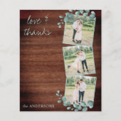 Budget Wedding Rustic 3 Foto Dank u kaart (Voorkant)