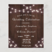 Budget Wedding Rustic Wood String Lights Elegant (Voorkant)