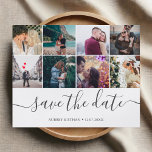 Budget Wedding Save the Date Photo Flyer<br><div class="desc">De bruiloft van de begroting bewaart de datum moderne handschriftelkalligrafie en foto's.</div>