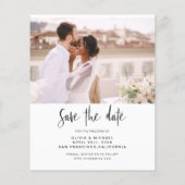 Budget Wedding Save the Date Photo Minimalist (Achterkant)