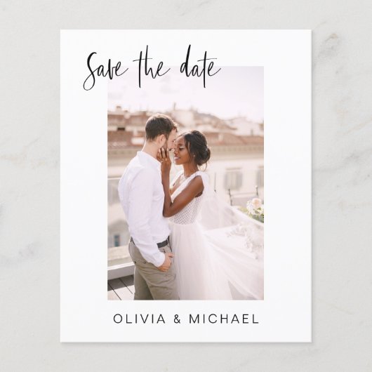 Budget Wedding Save the Date Photo Minimalist (Voorkant)
