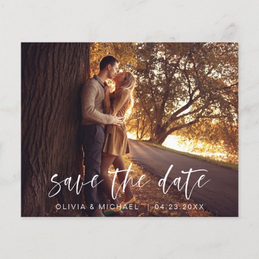 Budget Wedding Save the Date Photo Minimalist Flye Flyer (Voorkant)