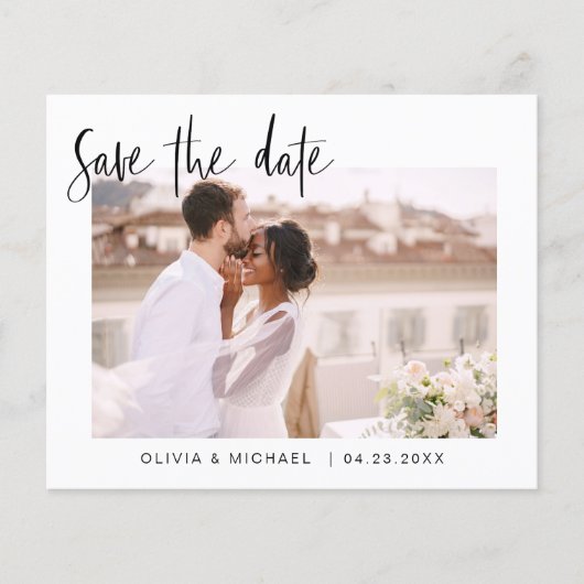 Budget Wedding Save the Date Photo Minimalist Flye Flyer (Voorkant)