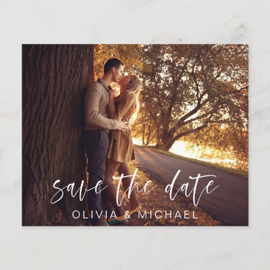 Budget Wedding Save the Date Photo Minimalist Flyer (Voorkant)