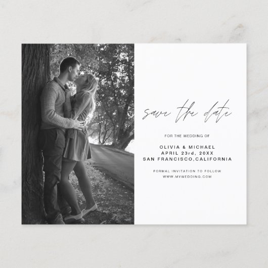 Budget Wedding Save the Date Photo Minimalist Flyer (Achterkant)