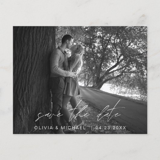 Budget Wedding Save the Date Photo Minimalist Flyer (Voorkant)