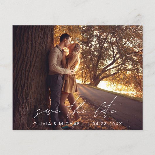 Budget Wedding Save the Date Photo Minimalist Flyer (Voorkant)