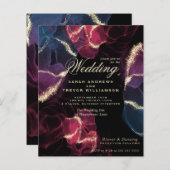 Budget Wedding Scarlet Violet Blue Alcohol Ink (Voorkant / Achterkant)