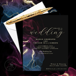 Budget Wedding Scarlet Violet Blue Alcohol Ink