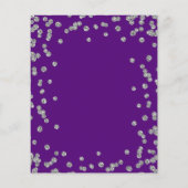 Budget Wedding Silver Glitter Paarse Invite Flyer (Achterkant)
