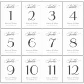 Budget Wedding Table Number Wine Labels (Voorkant)