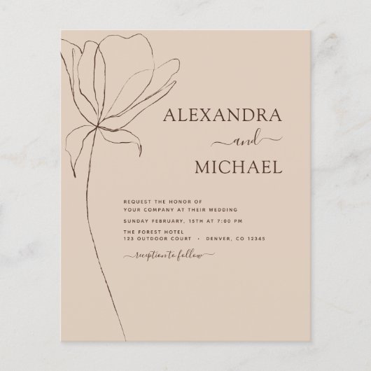 Budget Wedding Terracotta Botanical Floral (Voorkant)