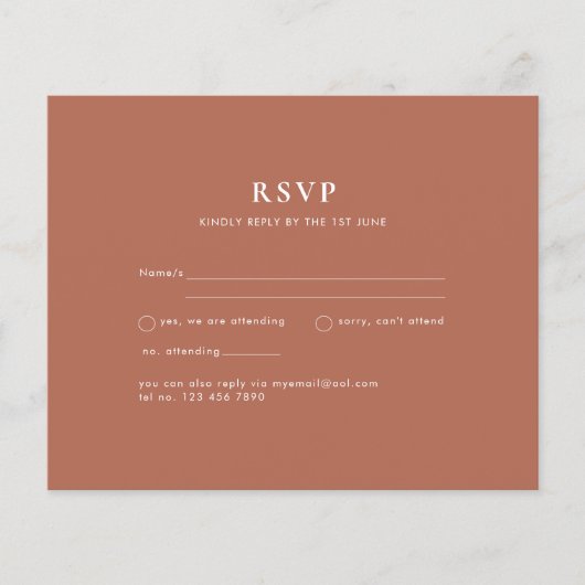 BUDGET Wedding Terracotta Monochrome Flyer (Voorkant)