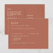BUDGET Wedding Terracotta Monochrome RSVP Briefkaart (Voorkant / Achterkant)