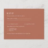 BUDGET Wedding Terracotta Monochrome RSVP Briefkaart (Voorkant)