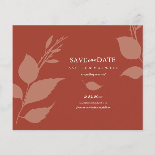 Budget Wedding Terracotta sparen de datum Flyer (Voorkant)
