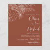 Budget Wedding Terracotta verbrande Oranje Floral Flyer (Voorkant)