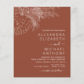 Budget Wedding Terracotta verbrande Oranje Floral Flyer (Voorkant)