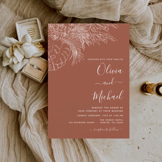 Budget Wedding Terracotta verbrande Oranje Floral Flyer