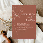 Budget Wedding Terracotta verbrande Oranje Floral Flyer<br><div class="desc">Budget Burnt Oranje Minimalist Botanical Floral hand-tekende Line Art Terracotta (terra cotta) en Neutral Brown Earth Tone Boho Bohan Sketch Wedding Autumn (Herfst),  Winter,  Spring of Summer Invitations - bevat mooie en elegante scripttypografie voor de speciale viering van de huwelijksdag.</div>