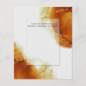 Budget Wedding Topaz Gold Abstracte marble Invitat (Achterkant)