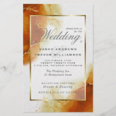 Budget Wedding Topaz Gold Abstracte marble Invitat (Voorkant)