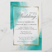 Budget Wedding Turquoise Gold Abstracte Marble Inv (Voorkant)