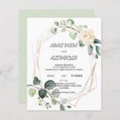 Budget Wedding-uitnodiging. Uitnodiging (Voorkant / Achterkant)