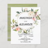 Budget Wedding-uitnodiging. Uitnodiging (Voorkant / Achterkant)