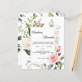 Budget-Wedding uitnodiging. Uitnodiging briefkaart