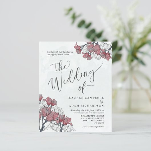 Budget Wedding Waterverf Floral (Staand voorkant)