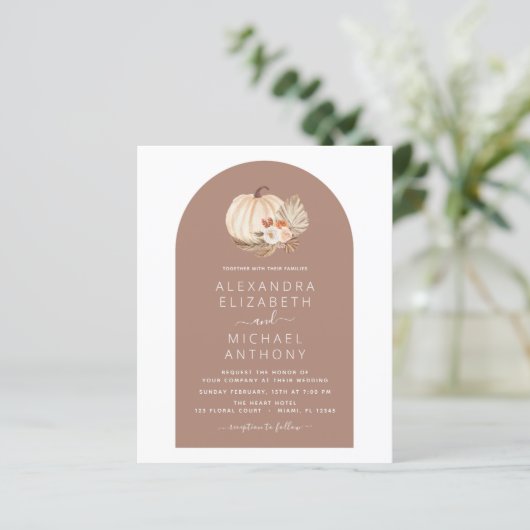 Budget Wedding White Pumpkins Boho Terracotta (Staand voorkant)
