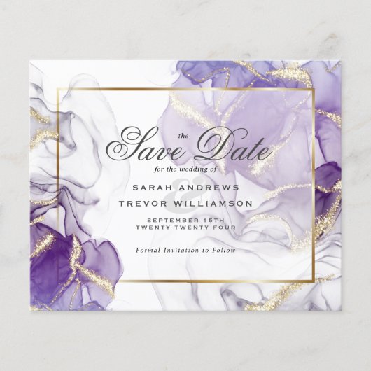 Budget Wedding Wild Wisteria Gold Abstract (Voorkant)