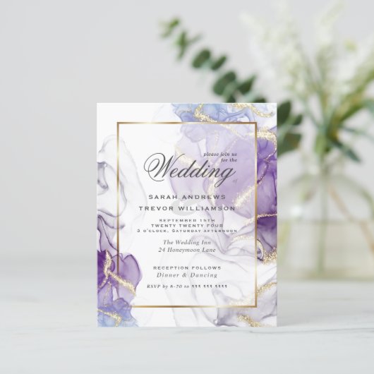 Budget Wedding Wild Wisteria Gold Abstract (Staand voorkant)
