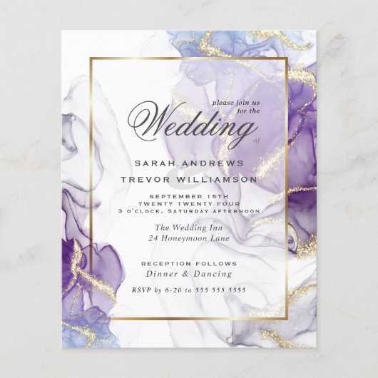 Budget Wedding Wild Wisteria Gold Abstract (Voorkant)