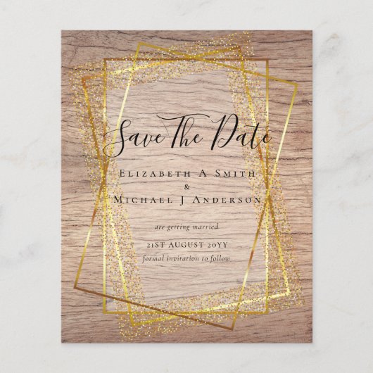 BUDGET WEDING BESPAAR DATA Gold Glitter Geometric (Voorkant)